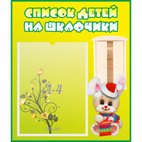 Стенд "Список детей на шкафчики" №11 - «globural.ru» - Волгоград