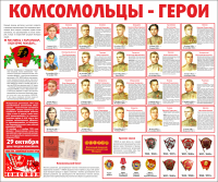 Тематический стенд "Комсомольцы-герои" - «globural.ru» - Волгоград
