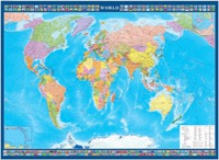 Настенная политическая карта мира с флагами на английском языке - «globural.ru» - Волгоград