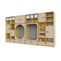 Детская стенка с местом для хранения и зонами отдыха из коллекции «НЕГА» (цвет желтый) - «globural.ru» - Волгоград