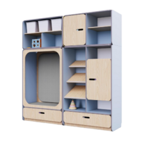 Детская стенка с местом для хранения и прямоугольной зоной отдыха из коллекции «НЕГА» (цвет голубой) - «globural.ru» - Волгоград