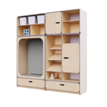 Детская стенка с местом для хранения и прямоугольной зоной отдыха из коллекции «НЕГА» (цвет бежевый) - «globural.ru» - Волгоград