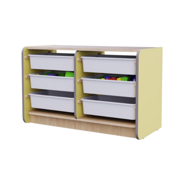 Двойной модуль для хранения игрушек из коллекции мебели «НЕГА» (цвет желтый) - «globural.ru» - Волгоград