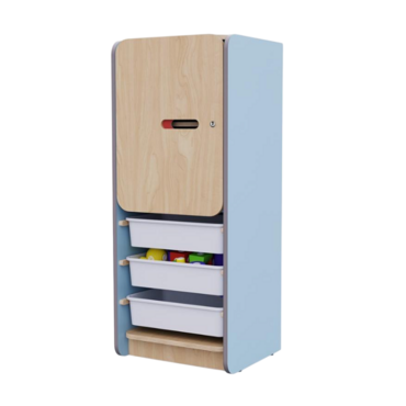 Закрытый шкаф с ящиками из коллекции мебели «НЕГА» (цвет голубой) - «globural.ru» - Волгоград