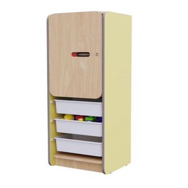 Закрытый шкаф с ящиками из коллекции мебели «НЕГА» (цвет желтый) - «globural.ru» - Волгоград
