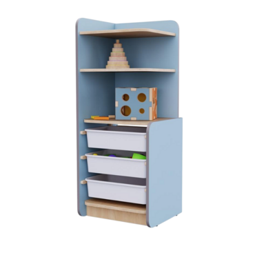 Угловой шкаф с ящиками из коллекции мебели «НЕГА» (цвет голубой) - «globural.ru» - Волгоград