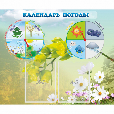 Стенд "Календарь погоды" с 2 карманами - «globural.ru» - Волгоград