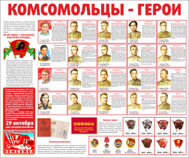 Тематический стенд "Комсомольцы-герои" - «globural.ru» - Волгоград